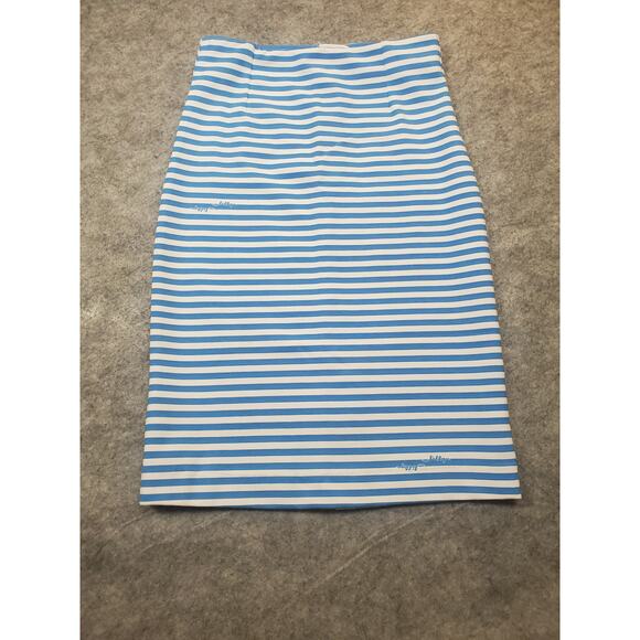 Women's Lilly Pulitzer Size Small Blue and White Striped Pencil Skirt - Picture 1 of 8